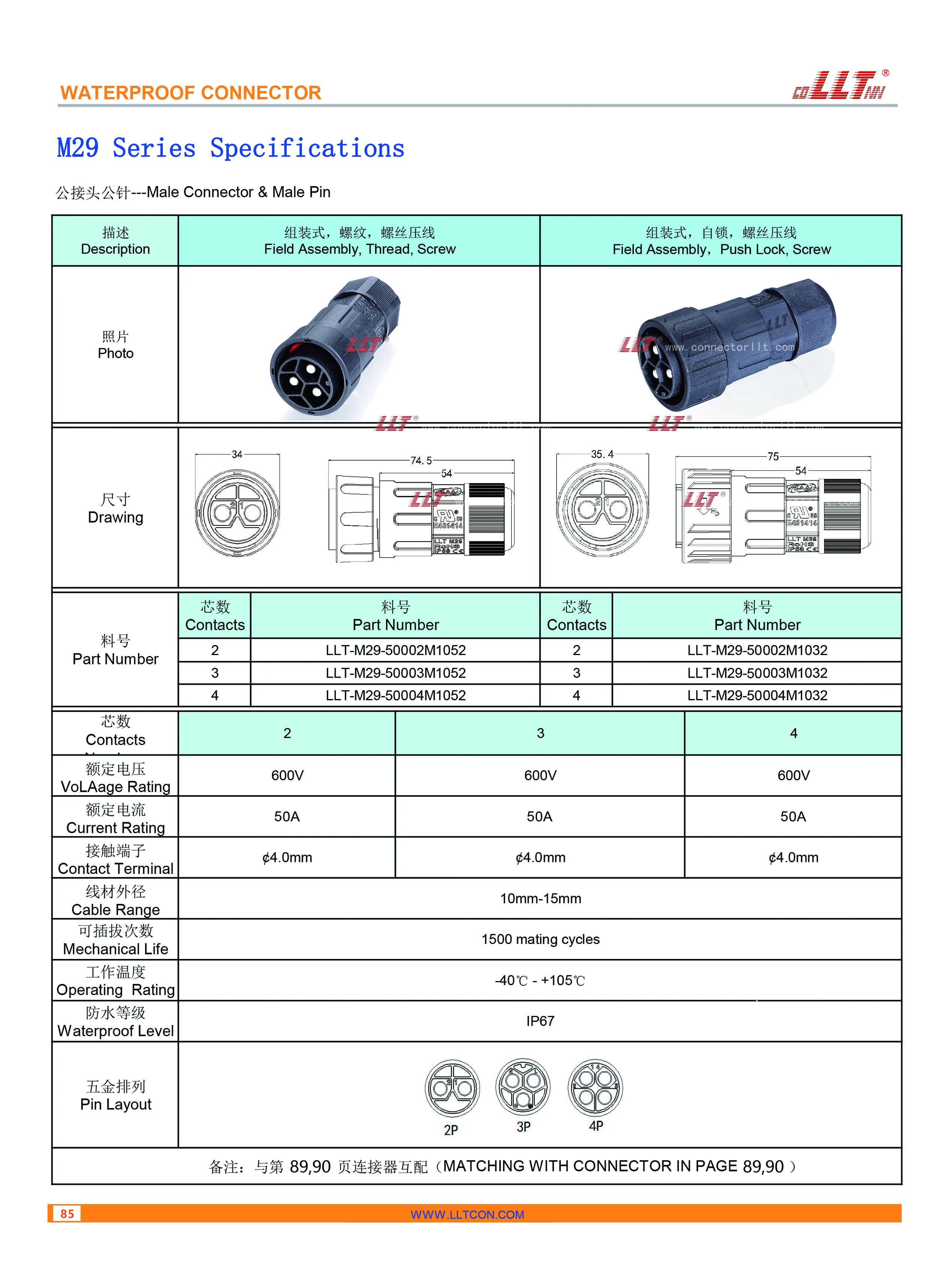 M29公针公接头 参数图