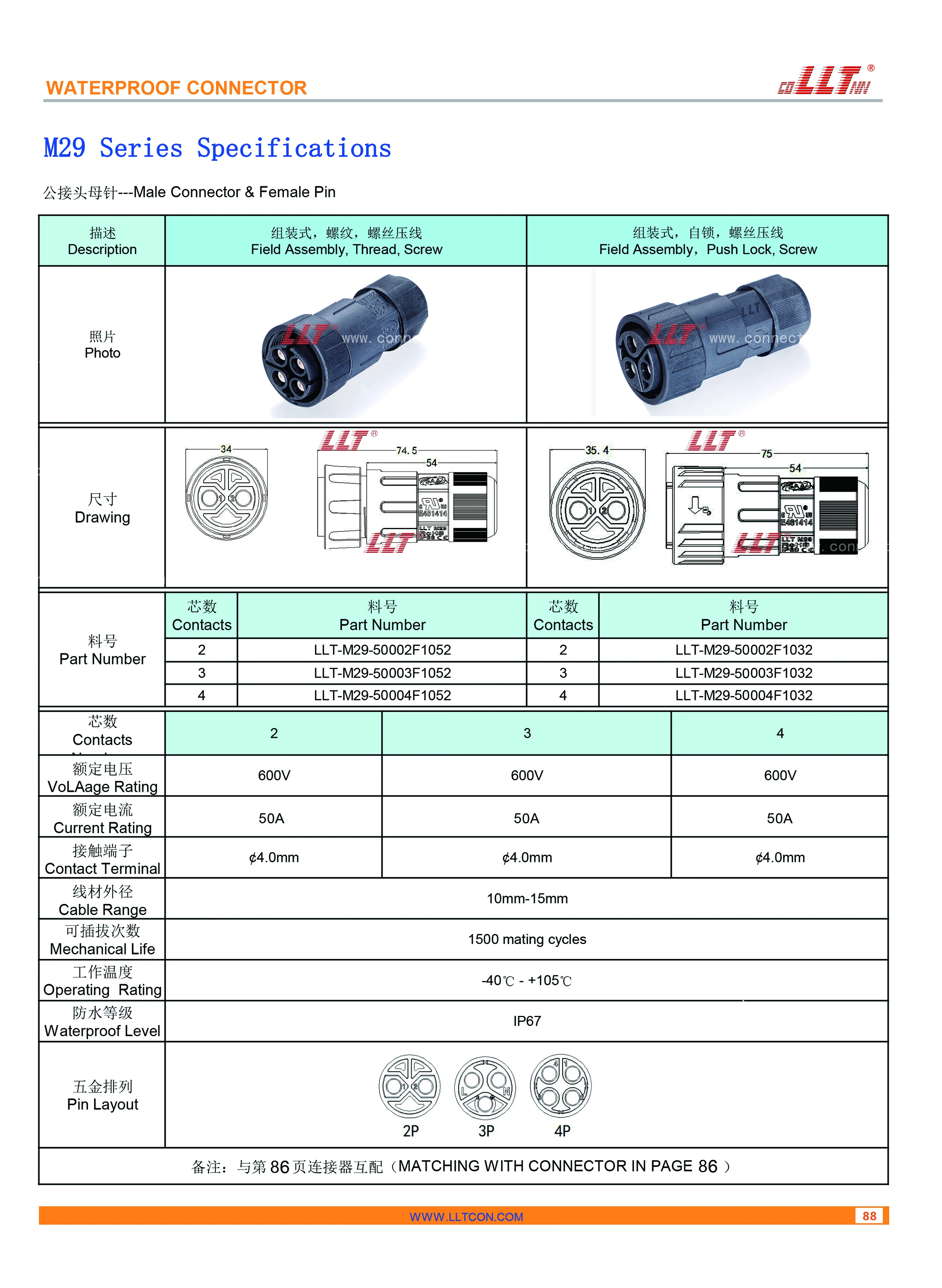 M29母针公接头 参数图